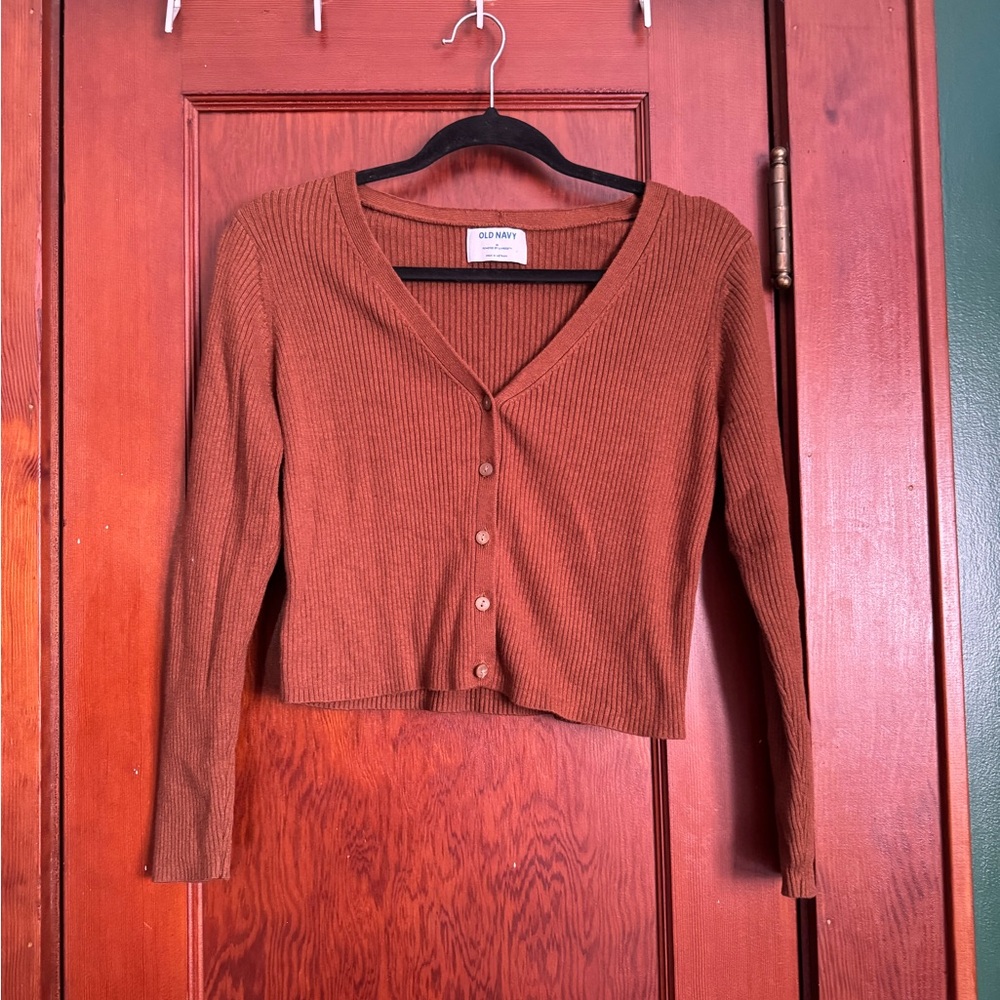 Old Navy Rust Button-Up Cardigan